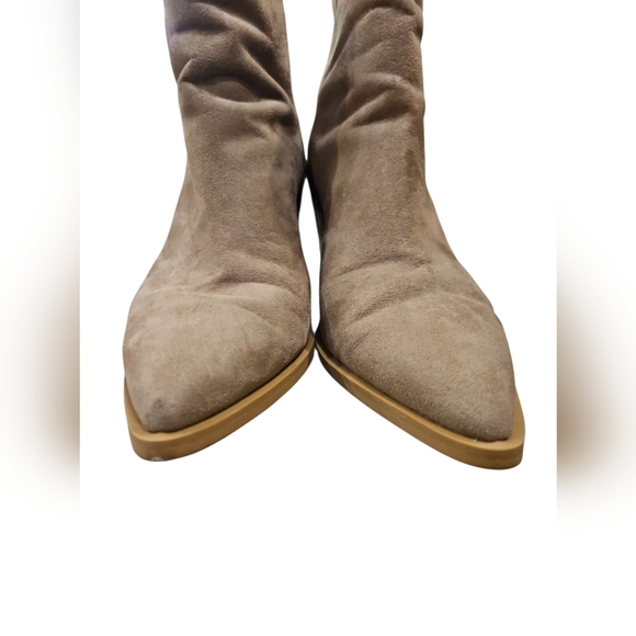 Abound SZ 9.5 Cowgirl Chic Tan Callan Bootie Back Zip 3.5" Block Heel 4.5" Shaft - Picture 2 of 9